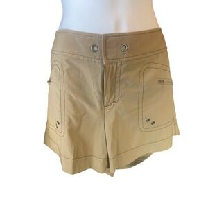 Athleta Womens Cargo Hiking Shorts 8 Tan Khaki Gorpcore Utility Outdoor Summer